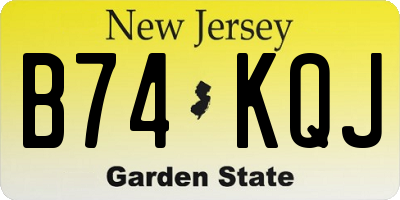 NJ license plate B74KQJ