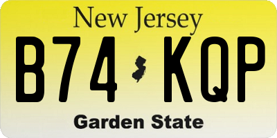 NJ license plate B74KQP