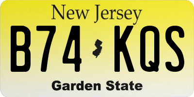 NJ license plate B74KQS