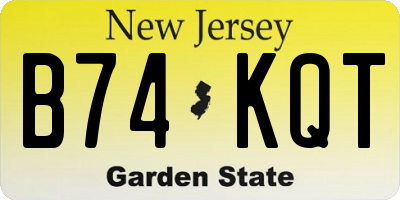 NJ license plate B74KQT