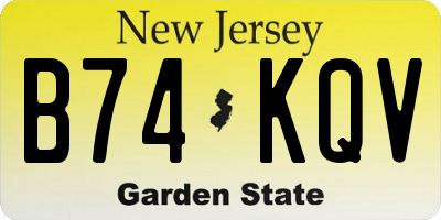 NJ license plate B74KQV