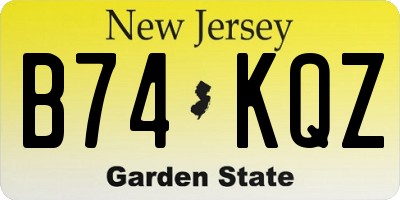NJ license plate B74KQZ