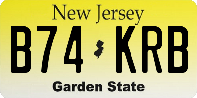 NJ license plate B74KRB