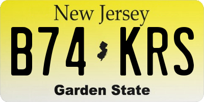 NJ license plate B74KRS