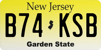 NJ license plate B74KSB
