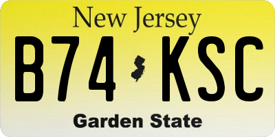 NJ license plate B74KSC