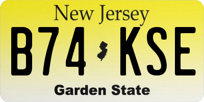 NJ license plate B74KSE