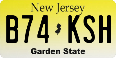 NJ license plate B74KSH