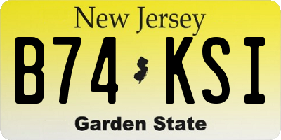 NJ license plate B74KSI