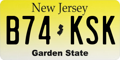 NJ license plate B74KSK