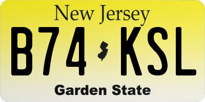 NJ license plate B74KSL