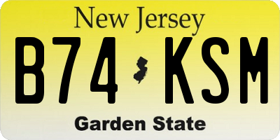 NJ license plate B74KSM