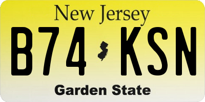 NJ license plate B74KSN