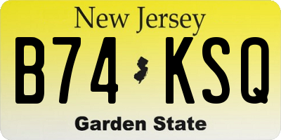 NJ license plate B74KSQ