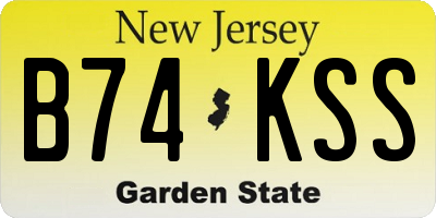 NJ license plate B74KSS