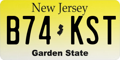 NJ license plate B74KST