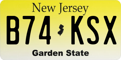 NJ license plate B74KSX