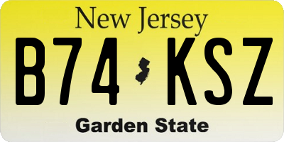 NJ license plate B74KSZ