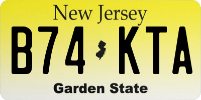 NJ license plate B74KTA