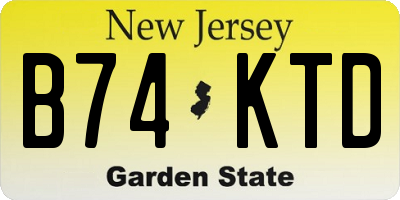 NJ license plate B74KTD