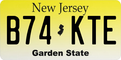 NJ license plate B74KTE