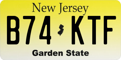 NJ license plate B74KTF