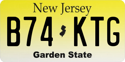NJ license plate B74KTG