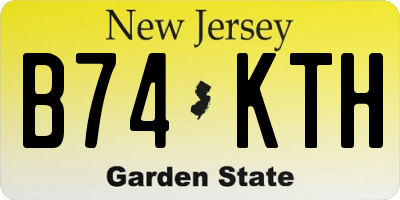 NJ license plate B74KTH