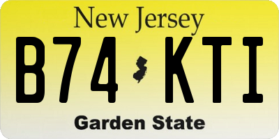 NJ license plate B74KTI