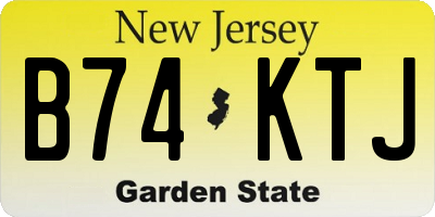 NJ license plate B74KTJ