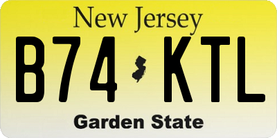NJ license plate B74KTL