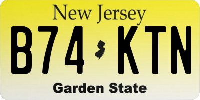NJ license plate B74KTN