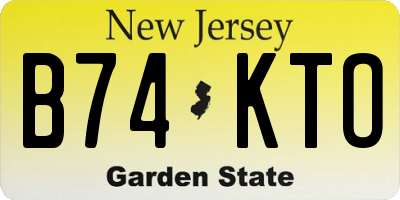 NJ license plate B74KTO