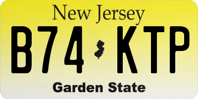 NJ license plate B74KTP
