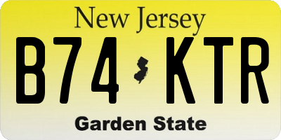 NJ license plate B74KTR