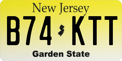 NJ license plate B74KTT
