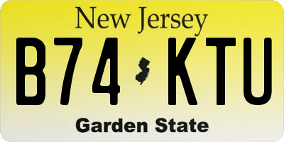 NJ license plate B74KTU