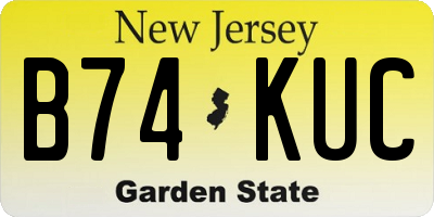 NJ license plate B74KUC