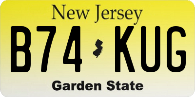 NJ license plate B74KUG