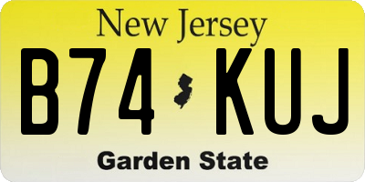 NJ license plate B74KUJ