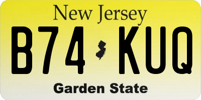 NJ license plate B74KUQ