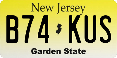 NJ license plate B74KUS