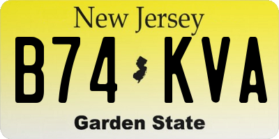 NJ license plate B74KVA
