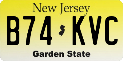 NJ license plate B74KVC