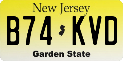 NJ license plate B74KVD
