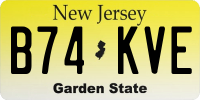 NJ license plate B74KVE