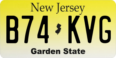 NJ license plate B74KVG