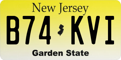 NJ license plate B74KVI