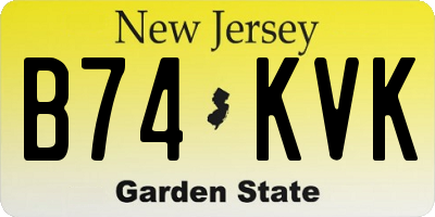 NJ license plate B74KVK