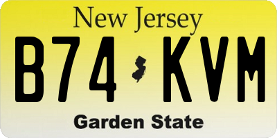 NJ license plate B74KVM